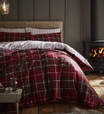 Brushed Tartan Red Check